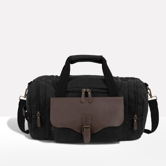 JETTIQ™ | Multi-Compartment Leather Accent Duffle Bag