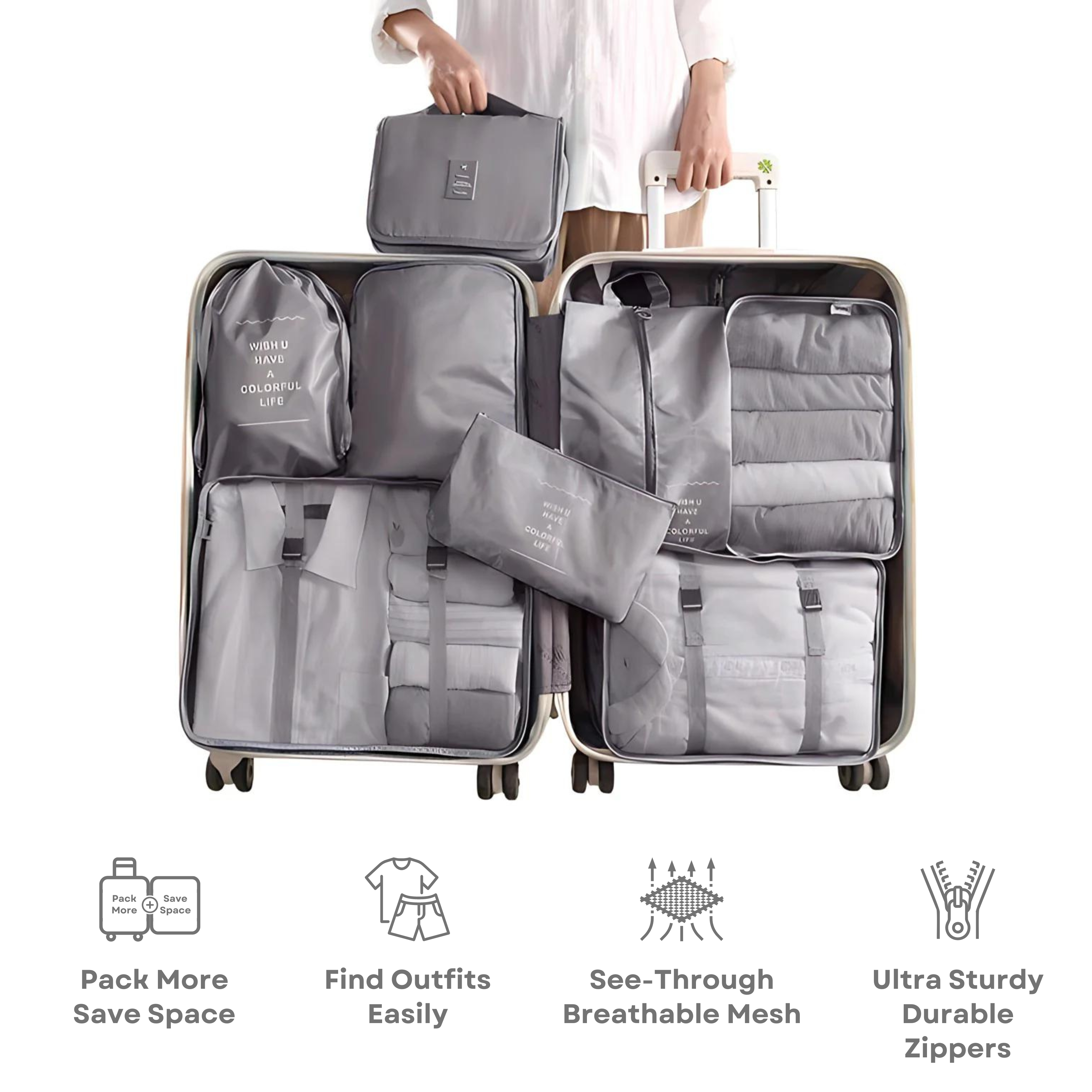 JETTIQ™ | Easy-Pack Travel Cubes | 8 Pack
