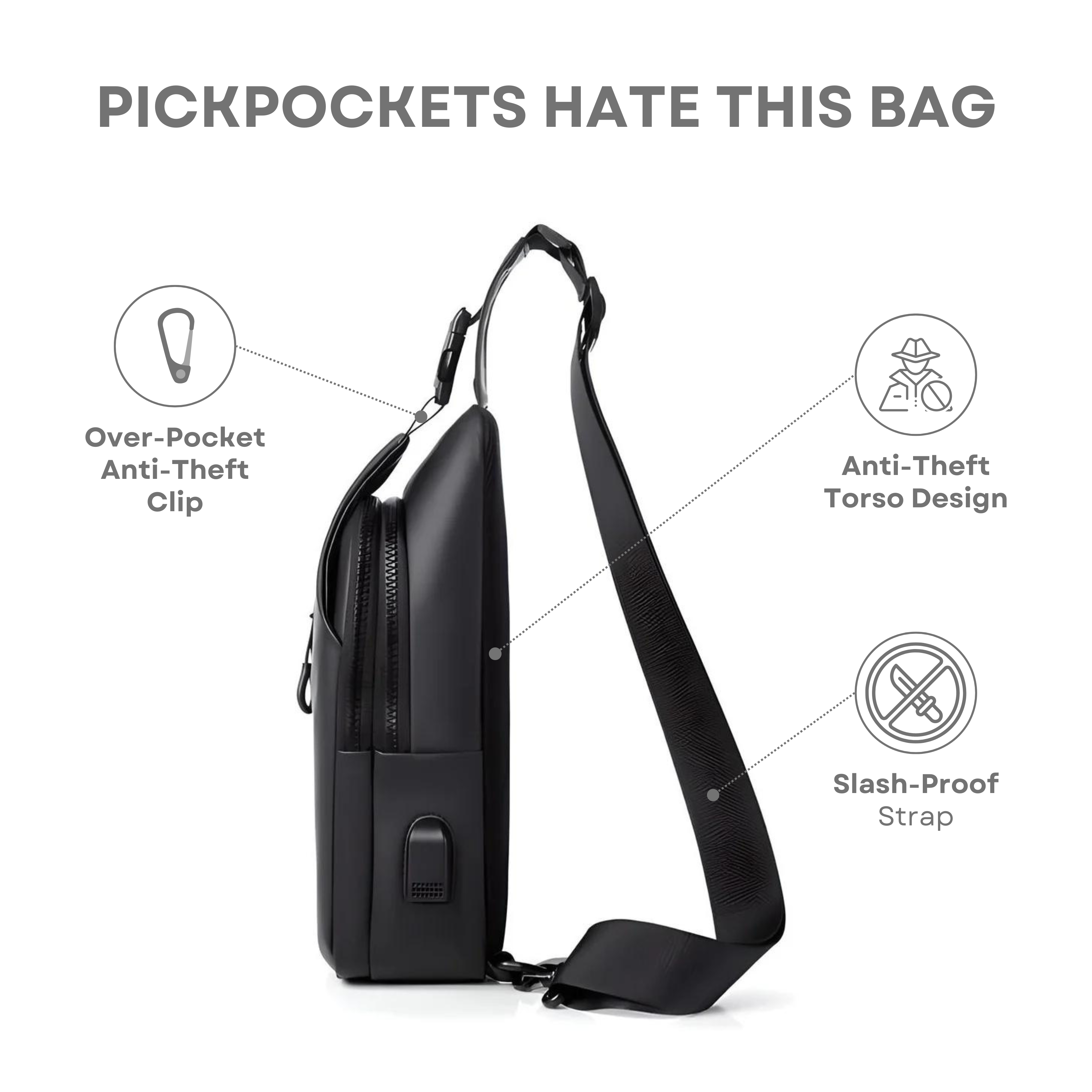 JETTIQ™ | Waterproof Anti-Theft Shoulder Bag